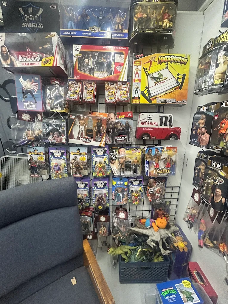 Wrestling Figures on display at The Collective Toy Co. El Paso